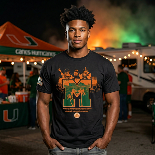 the orange bowl kid Miami Hurricanes M swagger legacy tee unisex noir active wear street bbrand