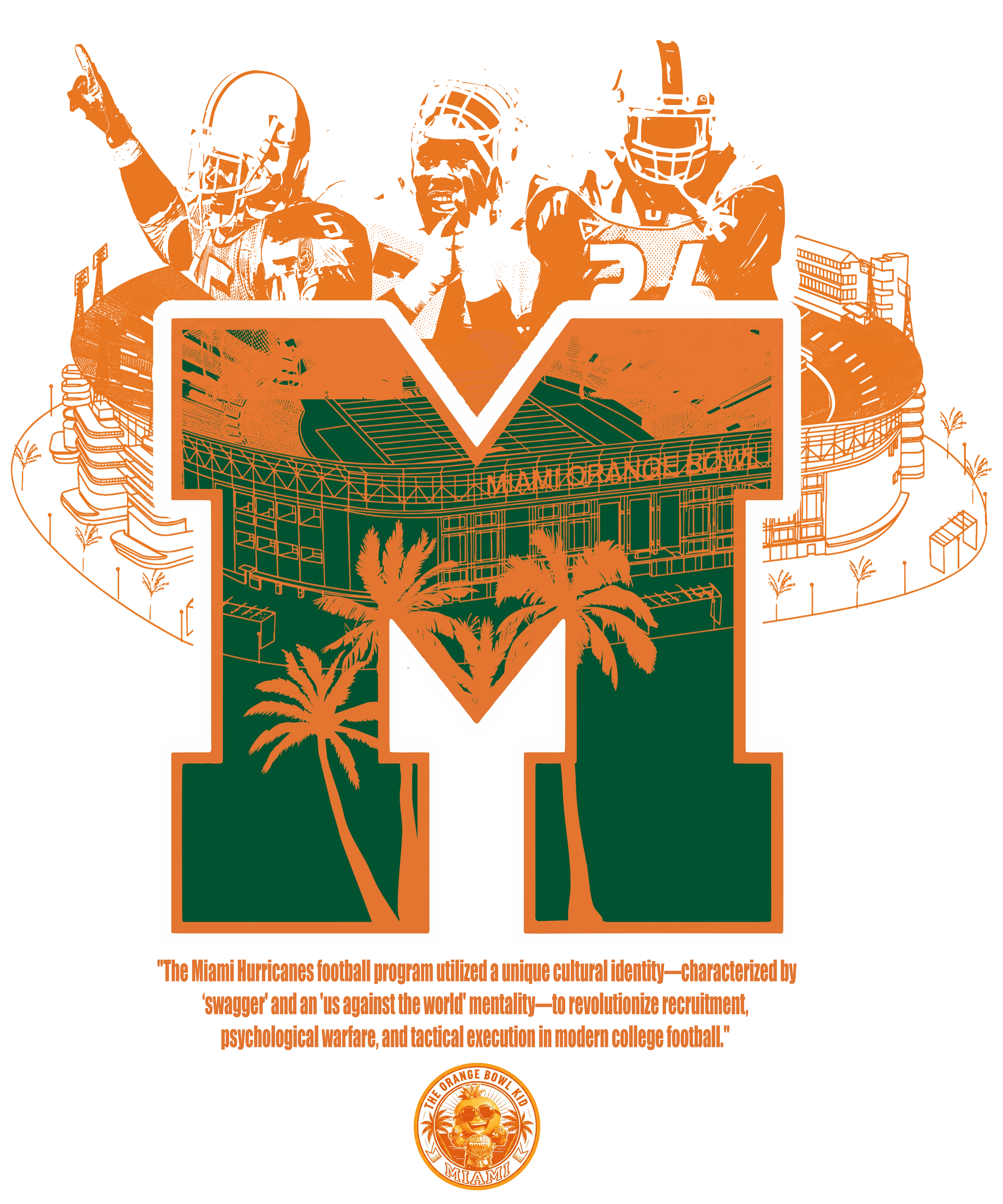 Detail view of the Orange Bowl Kid unisex m tee with Edgerrin James Sean Taylor and Warren Sapp-Orange Bowl Champs